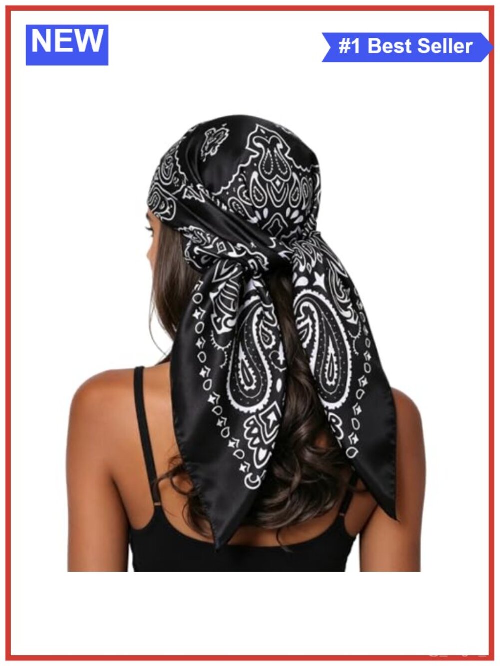 Women's Large Square Satin Scarf Polyester Hair Head Neck Wrap
